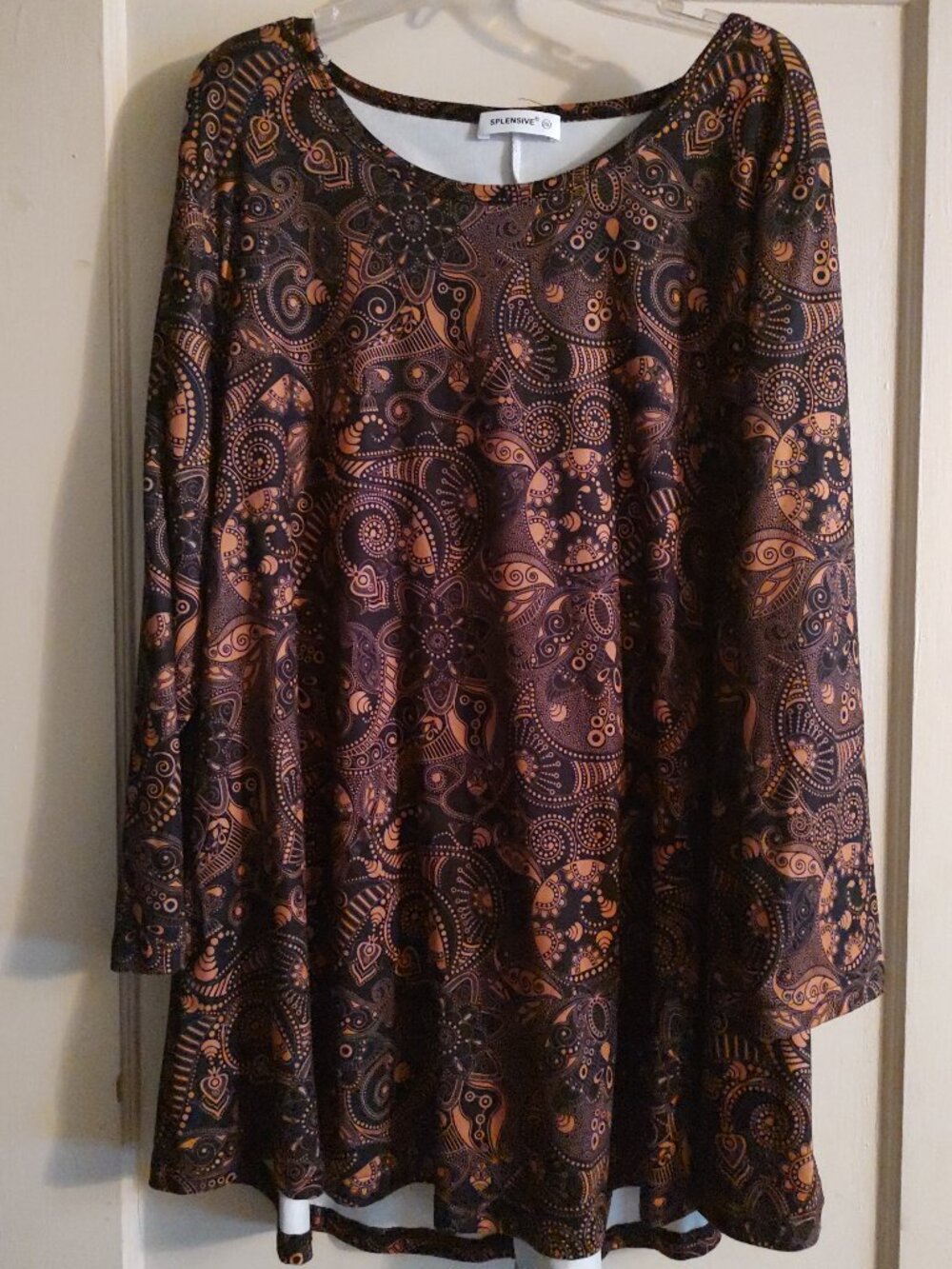 Splensive black and orange tunic size 2xl